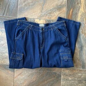 Scandia Woods Vintage Cargo Jeans Men's Size 40 Short Dark Blue